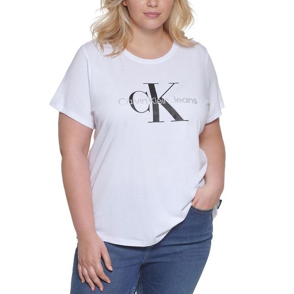 Calvin Klein Jeans Trendy Plus Size Graphic Logo T-Shirt - Picture 3 of 3